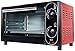 12-litrowy mini piekarnik z naczyniem do pieczenia, czerwony piekarnik elektryczny ze stali nierdzewnej, regulacja temperatury 100-230 ℃, odpowiedni do małego piekarnika rodzinnego