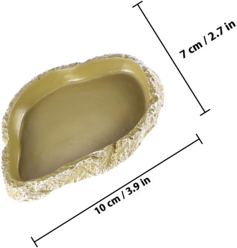 Toddmomy 3pcs Reptile Feeding Bowl Set Resin Aquatic Turtle Dish Terrarium Feeder for Bearded Dragon Lizard Hermit Crab and Tortoise Pet Supplies