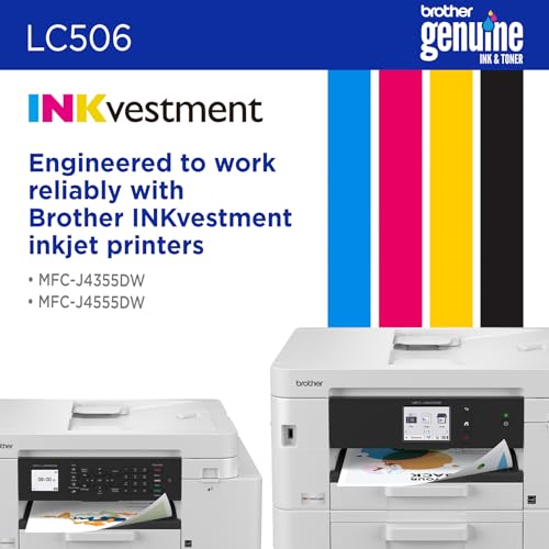 Image of Brother Genuine LC506BK Standard Yield Black Ink Cartridge (for use INKvestment 4355, 4555, and 4557 Printers)