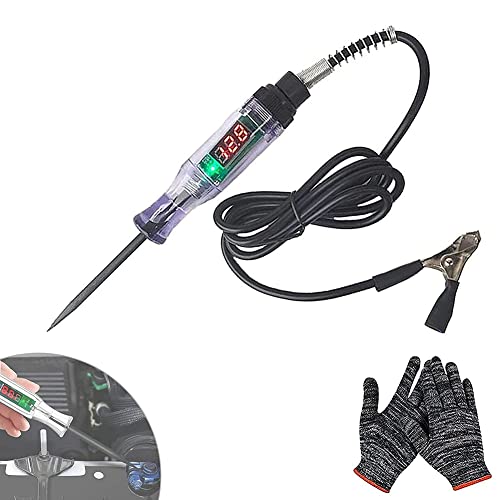 Hopbucan Car Truck Circuit Test Pen 6V/12V/24V DC Digital Test Pen Automotive Test Light Pen with Gloves - Image 3