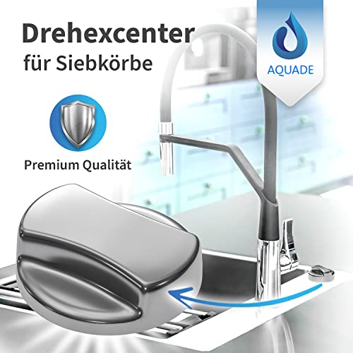 AQUADE Drehknopf Spüle Rund 46mm aus Kunststoff Glanz-Verchromt für Excenter Garnitur mit Hohlschraube Spüle - Spülbecken Ablaufgarnitur & Zubehör für Küchenspüle