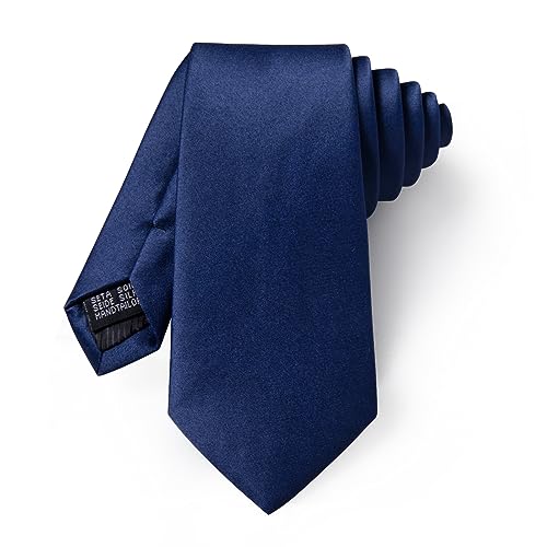 Image of YourTies Skinny Ties for Men Satin 2.4 inch Slim Necktie with Pocket Square Tie Clip Set Solid Color Wedding Party Business
