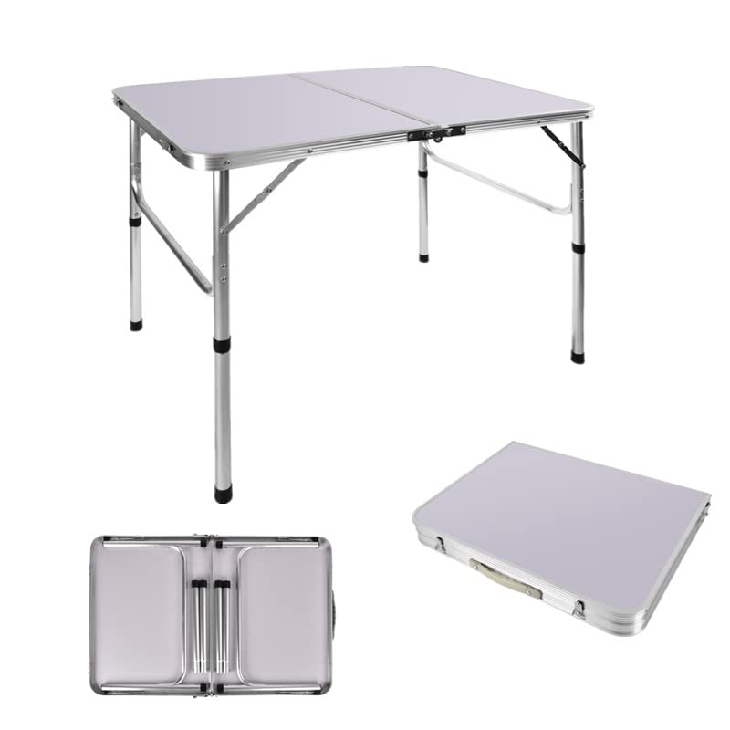 Qimu 90 cm klappbarer Campingtisch mit 2 verstellbaren Höhen (37/67 cm),...