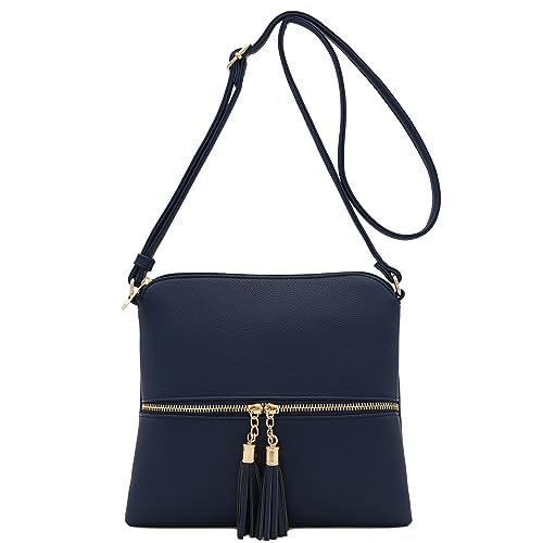Image of DELUXITY Lightweight Medium Crossbody Bag with Tassel | Lightweight