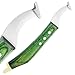 Crown Farrier Tools – Super Sharp Hoof Knife with Brass End | Precision-Sharpened Stainless Steel Blade & Wooden Handle | Pro Farrier Hoof Trimming Tool for Horses & Equine (Green, Left-Hand)