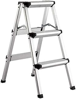 Outdoor Home Dual-Purpose Step Stool,Ladder Herringbone Ladder Thick Aluminum Ladder Multi-Function Staircase Indoor and Outdoor Mobile Portable Engineering Step Ladder Step Stool,3-Step ()