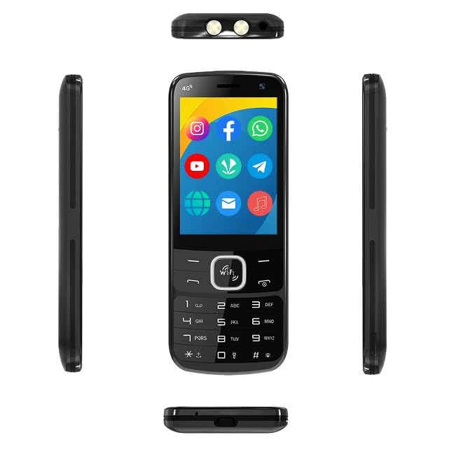 Image of IKALL K333 - 4G Touch & Type Mobile with 2.8 inch HD Display, 2GB RAM, 16GB Storage, 3000mAh Battery, WiFi, and Pre-Loaded Apps Like WP, Insta, FB & Utube (Midnight Black)