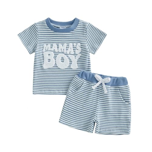 eqenkely Abiti Completini e Coordinati per Bambino Estivo Maglietta Striscia
