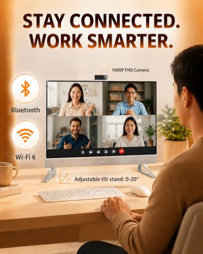 Image of Dell 27 inch All in One Desktop Computer, 64GB RAM, 2TB SSD, for Home Office | 27 inch FHD IPS Display | Intel 10-Core 7 150U | 1080P Camera | Wi-Fi 6E | Wired keyboard mouse | Windows 11 Pro