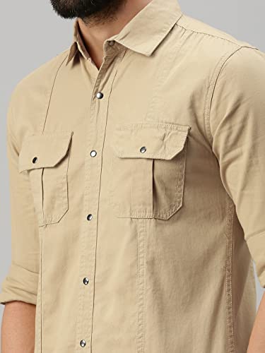 Image of Peppyzone Men's Regular Fit Cargo Shirt