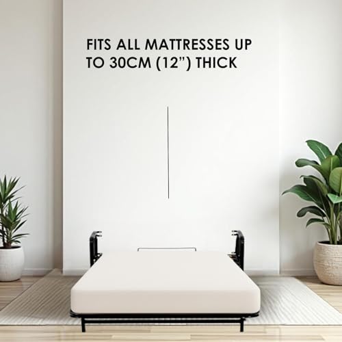 Wallbedking - Murphy Bed - Classic Vertical Wall bed - Fold Up - Space Saving Folding Bed Frame - Pull Down (76 cm x 190 cm)