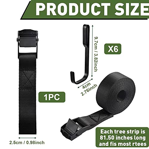 Abnaok Treestand Strap Gear Hangers,Multi-Hook Accessory Holder For Hunting Gears Bow Quiver Tree Saddle Binoculars Hunting Accessories,Wide Gap Hangers For Hang Hunting Equipment On Trees #TOP1