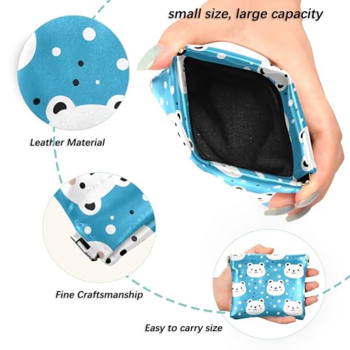 Coin Purse for Women Arctic Bear Polka Dot Coin Pouch Change Holder PU Leather Mini Wallet Portable Coin Bag Money Pocket2