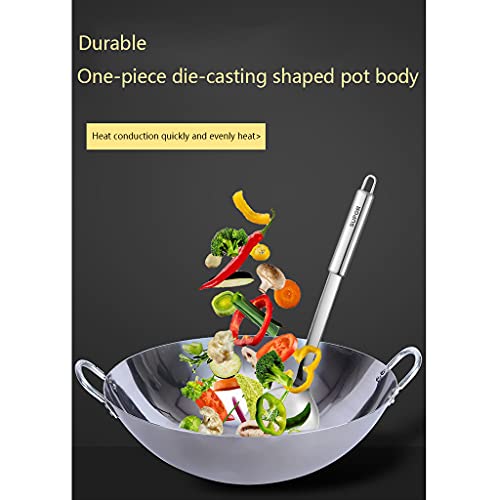 Wok de acero inoxidable con tapa y doble asa 40cm miniatura 5