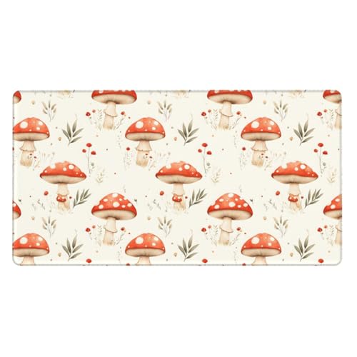 Grand tapis de souris de jeu champignon rouge et tapis de bureau pour ordinateur