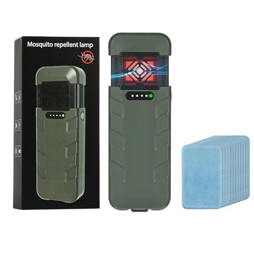 vsshe antizanzare elettrico portatile, 3-in-1 Upgrade Repellente elettrico per zanzare con lanterna da campeggio, repellente per zanzare per esterni, batteria ricaricabile 9000mAh per Esterno,Interno