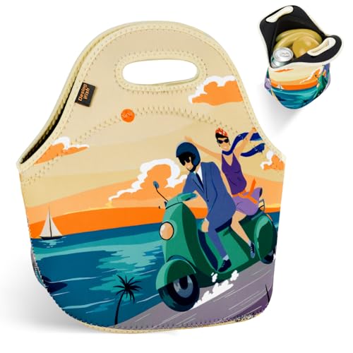 Desing Wish Bolsa Termica Porta Alimentos Mujer Hombres Neopreno Porta Bolsa Comida Trabajo Bolsa Merienda Fiambrera Bolsas Termicas Almuerzo Saco Termico Isotermica Portatil Lunch Bag Lonchera Picnic