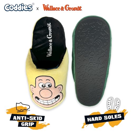 Coddies Wallace & Gromit Slippers | Officially Licensed Aardman Merchandise | Memory Foam Cozy Indoor House Shoes with Anti-skid Soles3