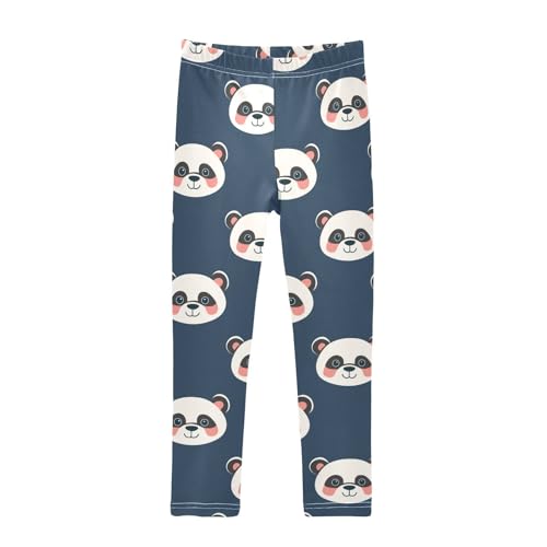 Cartoon Panda Cute Girls Casual Leggings for Kids Printed Long Pant Bottoms Stretch and Soft