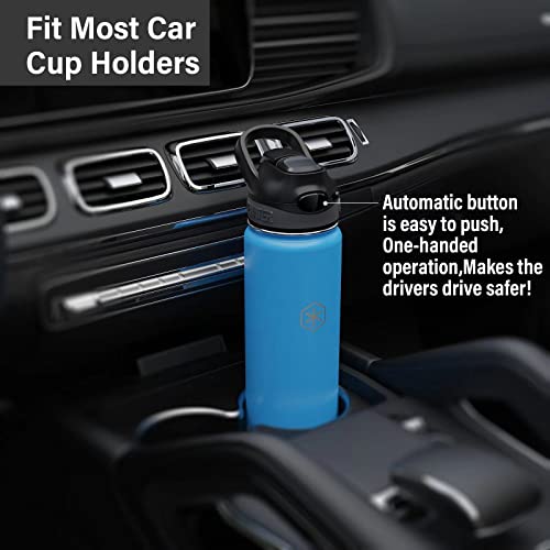 Icewater-24 Oz,Insulated Water Bottle With Straw,Stainless Steel,Bpa-Free,Powder Coated,Lockable Lid,Leak Proof,Pop-Up Top,One-Handed Operation (24 Oz, Blue) #TOP3