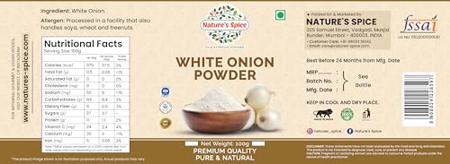 Image of Nature's Spice White Onion Powder - Pack of 3 (100g Each) Natural Pyaz for Cooking | Flavorful Seasoning for Recipes | Dehydrated, No Additives & Preservatives | Ready to Use (Safed Pyaz Powder)