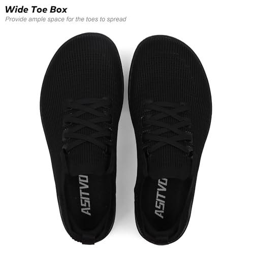 ASITVO Women's Wide Barefoot Zero Drop Sole Minimalist Width Toe Box Walking Shoes Sneakers Colourful Knit Upper3