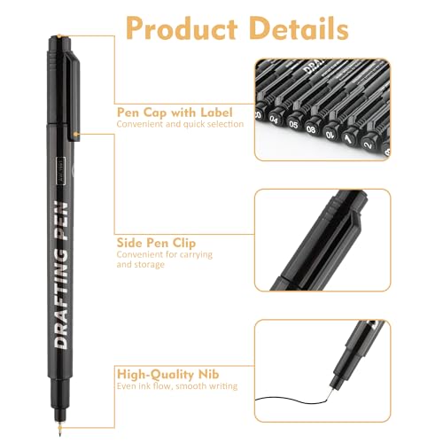 SMOOTHERPRO Black Fineliner Pens, 1 count (Pack of 9) - Image 3