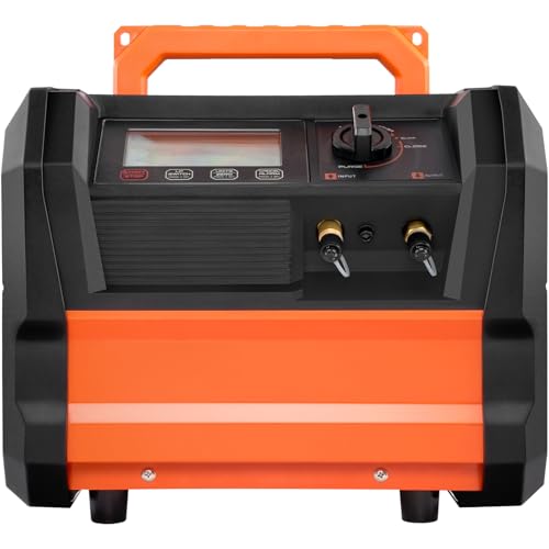 Happybuy Refrigerant Recovery Machine, 1 HP Dual Cylinder Portable AC Recovery Unit with 3000rpm Brushless Motor, Freon Refrigerant Recycling Equipment for Vehicles, Air Conditioning, Household HVAC