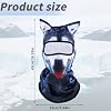 Pasamontañas 3D de gato Mikovivi con orejas, capucha animal divertida de protección solar para festivales de música, raves, esquí, Halloween y actividades al aire libre, multicolor 4