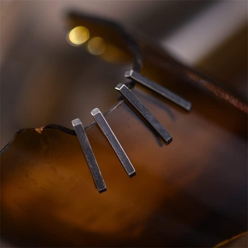 1 Pair Novelty 925 Sterling Silver New Personality Straight Line Earrings Unisex Men Women Vintage Minimalist Earring Free Shipp image 3
