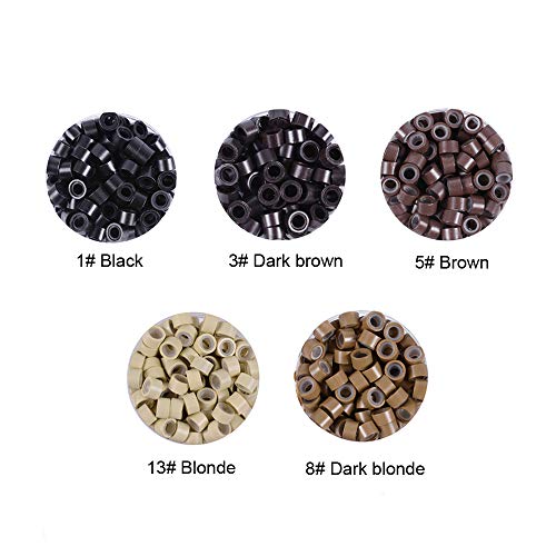 1000Pcs Micro Silicone Rings Beads Hair Extensions Kit I-Tip Hair Pliers Micro Pulling Hook Needle Loop Threader And 1000Pcs Micro Silicone Links #TOP1