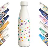 KollyKolla Botella Termica Niños, Botella Agua 500ml, Impresión 3D Termo, Botella Acero Inoxidable Sin BPA, Botella Térmica, Botella de Agua para Viaje, Escuela, Deportiva, Oficina, Hogar