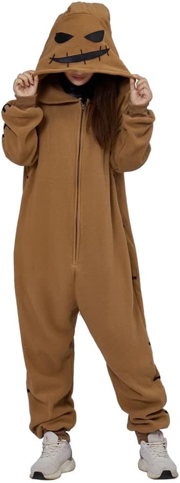 Oogie Boogie Costume Unisex Adult Onesie Pajamas Halloween Christmas Cosplay Costume
