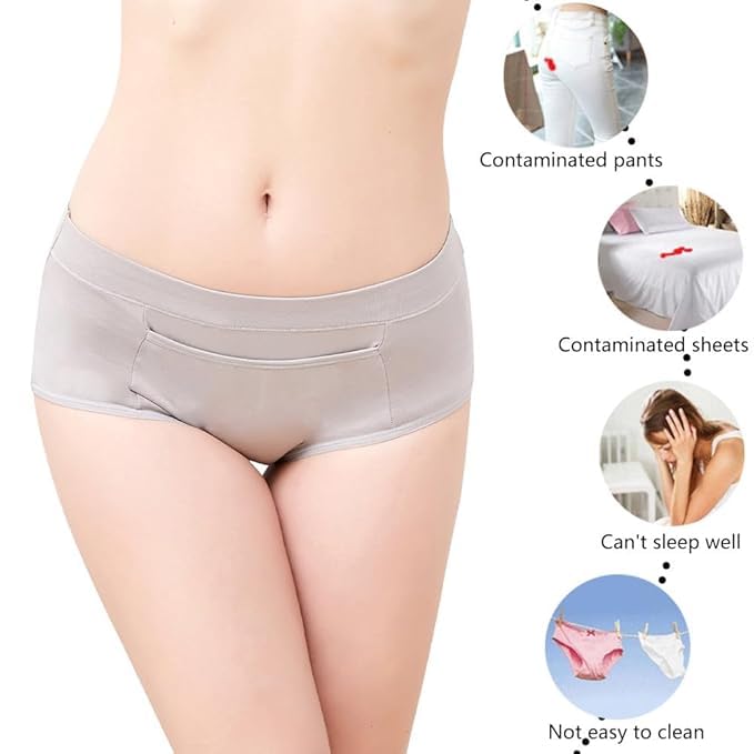 Image of ELEG & STILANCE Women's Cotton High Waist Pocket Panties | Soft Breathable Hipster Underwear | Full Coverage Stretch Briefs