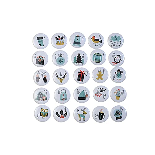 FUFRE Boutons Calendrier de l'Avent 1 à 24 Boutons Chiffres Noel, Calendrier de l'Avent Chiffres Boutons Numéro pour DIY Calendriers de Noël Sachet Jute Cadeau et Fête Décoration (Type C) Cover