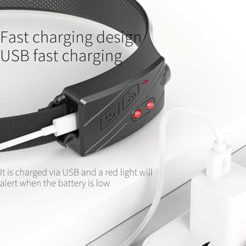Linterna frontal LED recargable con cabezal magnético y enfoque ajustable 6