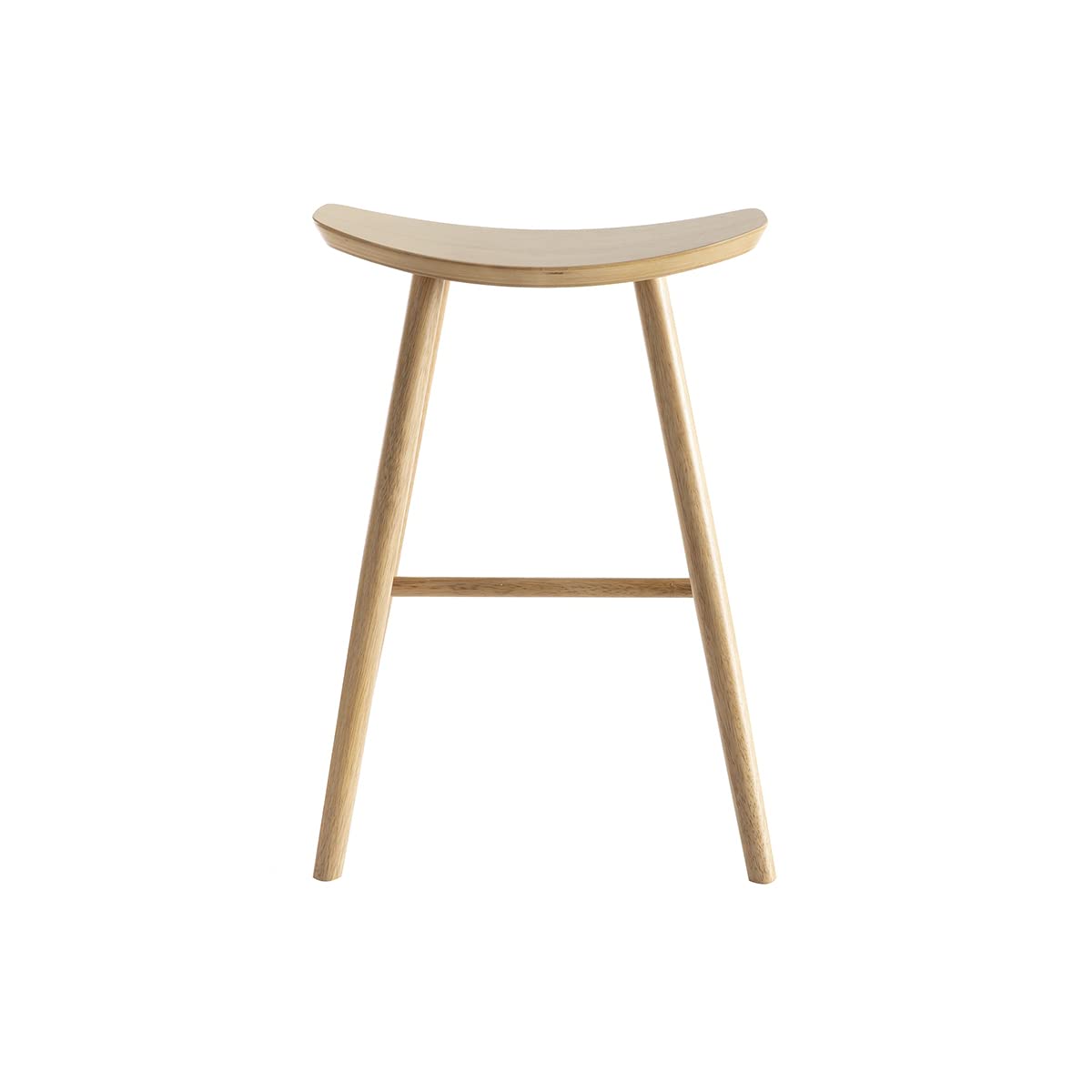 Miliboo Taburete de bar de diseño de madera ligera 65 cm DEMORY