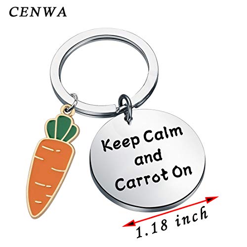 CENWA Carrot Pendant Jewelry Keep Calm and Carrot On Keychain Vegan Jewelry Vegetarian Gift Carrot Lover Gift2