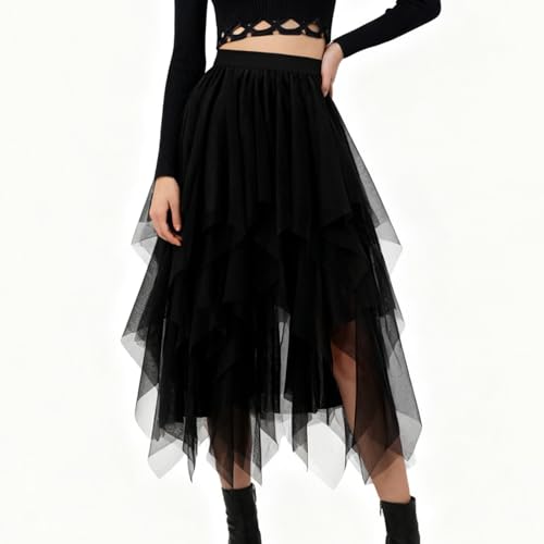 Montrestar Gonna da donna in tulle, linea ad A, gonna