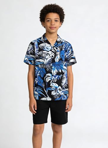 Image of Cromoncent Matching Hawaiian Outfits for Family, Dad and Son Matching Luau Beach Tropical Shirts Mommy Daughter Tropical Sets
