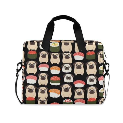 Bolsa bandolera de 15.6 pulgadas porta ordenador con asa maletín y estampado sushi japonés