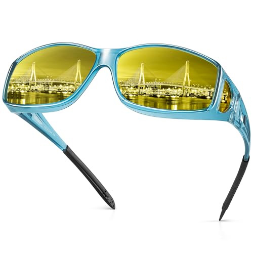 Image of URUMQI Night Vision Driving Glasses Fit Over Eyeglasses for Men Women
