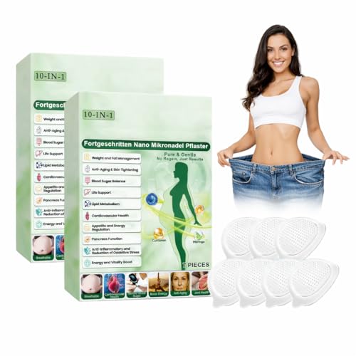 Abnehmpflaster 14 Stück Moringa 10-in-1 Nano-Mikronadel-Pflaster Diskretes Körperpflege-Patch für Bauch & Taille Hautfreundliches Kosmetik-Patch Vorteilspack