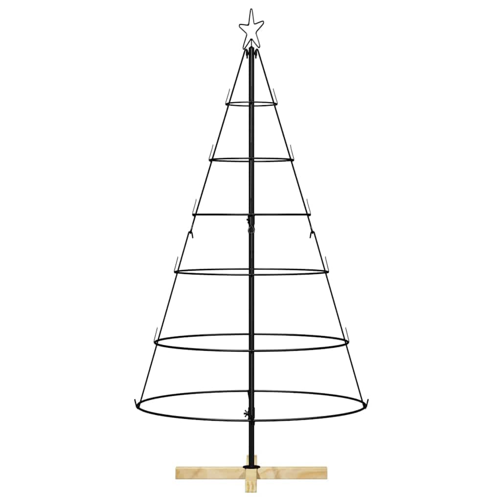 Décoration de Noël artificielle avec support, noir, 154 cm, en acier, pour salon, intérieur, extérieur, l'avent, hiver, décoration festive avec effet naturel
