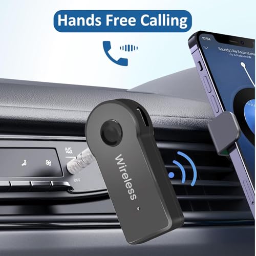 Image of TECHONTO Bluetooth 4.2 Receiver & Hands-Free Car Kit - Wireless 3.5mm Aux Adapter for Music Streaming in Car Stereos, Home Audio System, Headphones & Speaker- A2DP, 40ft Range