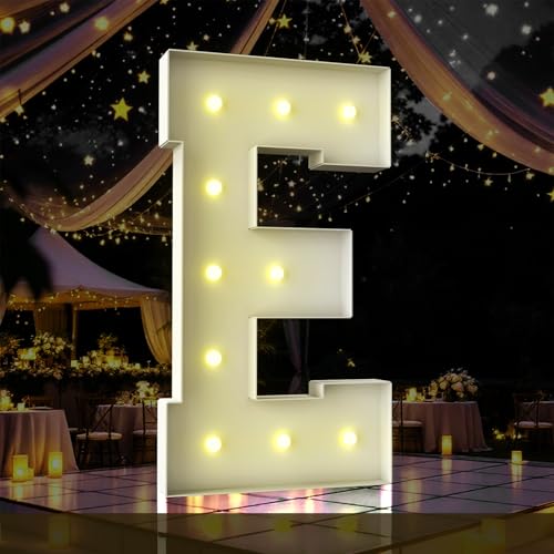 Letras de marquesina de 4 pies letra E luminosa grande para decoraciones de fiestas infantiles