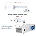 Homcine Projector Ceiling Wall Mount Adjustable Height from 11 to 13.7 Inches Bracket with Extendable Arms Low Profile Holder Hanger for Home Office Compatible with Epson Optoma Benq (White)