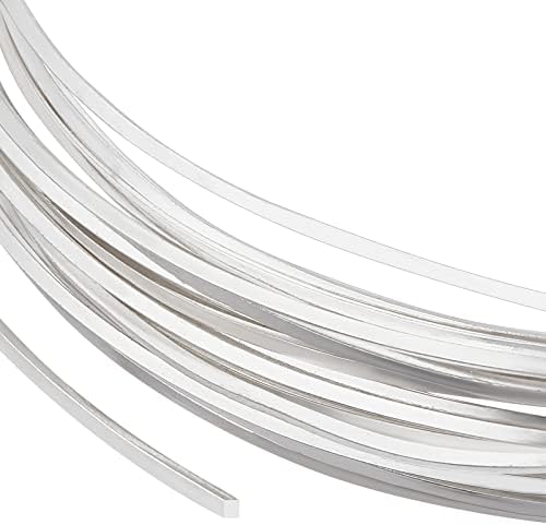 BENECREAT 0.8mm 6m Textured Copper Jewelry Wire, Silver Craft Wire Tarnish Resistant Copper Brass Wire for Jewelry Making Supplies and Crafting