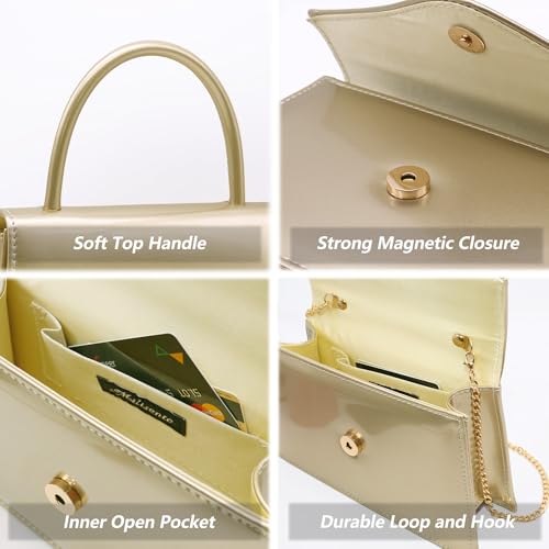Image of Women's Evening Bag Bridal Party Clutch Purses Cocktail Prom Handbags with Patent Leather