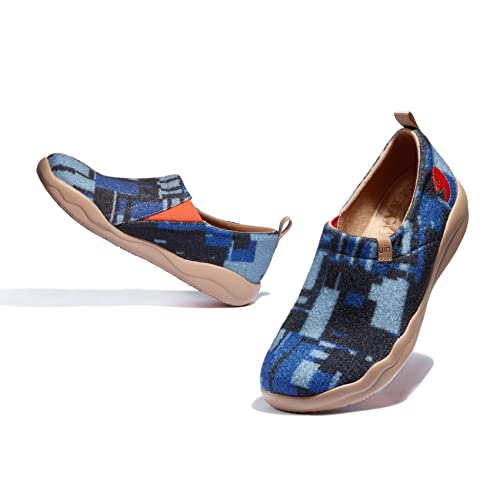 UIN Men's Art Travel Walking Shoes Slip On Casual Lightweight Wide Toe Chunky Fashion Sneaker Toledo Ⅱ3